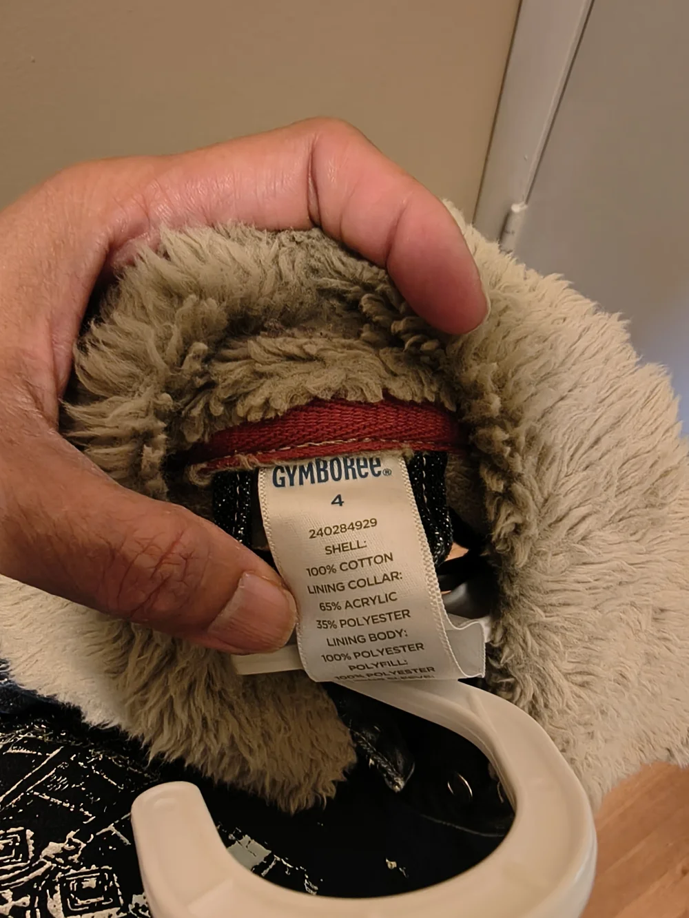 Gymboree Blue Denim Jacket with Cream Faux Fur Collar